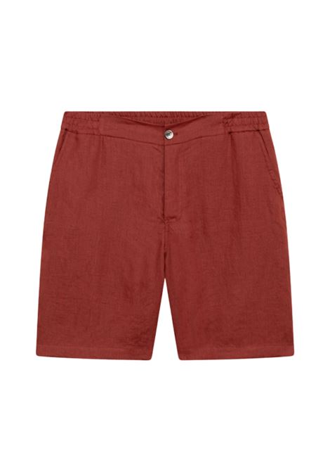 Alpha Studio bermuda in tela di lino color ruggine con vita elasticizzata ALPHA STUDIO | Bermuda | AU-5373Q1011